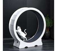 White Cat Exercise Wheel Treadmill, Cat Running Wheel With Carpeted Runway, Low Noise Cat Sport Toy, Easy To Install,White-35.8x14.2x38.6in
