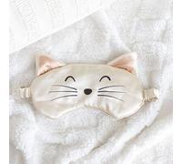 White Cat Face Satin Eye Mask | Sleep Mask for Travel | Adorable & Comfortable Cat Nap Mask