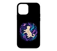 White Cat Floating in Cosmic Galaxy Nebula Space Case for iPhone 12 mini