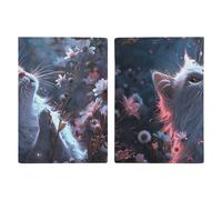 White Cat in Flowers Passport Holder, ID Card Protector Case Passport Holder with Slot Passports Travel Wallet Document Cover for Women And Men