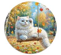 White Cat Jigsaw Puzzles Puzzle for Adults Kids. 1000 Piece Animal Whimsical Challenge Toy Educational Games Home Decoration for Adults& Kids Age 14 Years Up 1000pcs (67.5x67.5cm)