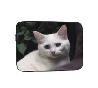 White Cat Laptop Sleeve for Women Men, 13 Inch Waterproof Laptop Bag Lightweight Notebook Computer Cover Bag