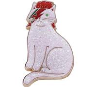White Cat Lightning Face Paint Glitter Rock Star Music Bowie Jareth Goblin King Stardust 1.5" Enamel Pin Badge, 1.5 Inches, Enamel, enamel
