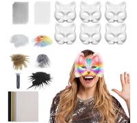 White Cat - Material Kit For Fancy Dress,Fancy Dress Accessories With Mesh And Accessories Craft For Carnival Party Ladies Men
