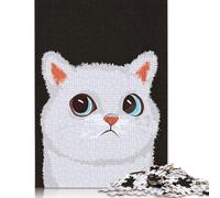 White Cat Meme Jigsaw Puzzle-500 Pieces Jigsaw Puzzle Jigsaw Puzzle Great Gifts for Adults& Age 18 Years Up 500pcs (52x38cm)