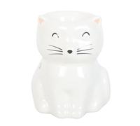 White Cat Oil Burner | Ceramic Cat Wax Burner | Novelty Whispering Cat Home Fragrance