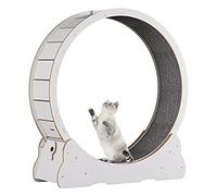White Cat Wheel Exerciser For Indoor Cats, 31"/35"/39" Cat Running Wheel, Silent Cat Treadmill, With Replaceable Grip Pads Safety Lock,Inner Diameter-100cm(39.4