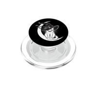 White Cat Witch Hat Crescent Moon Protection Symbol Scary PopSockets PopGrip for MagSafe