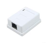 White CAT6 Wall Plate Box Single Port Desktop(A)