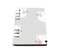 White Cats A5 Notebook, Pu Leather A5 Notebooks, Lined Paper Notebook Lined 180Pages/90Sheets, Exercise Books for Work, Notes Book for Journaling Writing, College Essentials Women Man