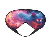 White Cats Around The Fire Print Sleep Mask with Adjustable Strap, Comfortable Eye Cover for Travel, Yoga, Napping, Sleeping & Relaxation