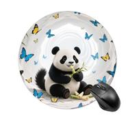 White Cave Vortex Panda Round Mouse Pad, Cute Non-Slip Rubber Base Desk Mat, Funny Small Mousepad for Office & Gaming, Decorative Computer Accessories for Home Office Desk 7.8 Inch