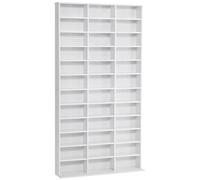 White CD DVD Media Storage Shelf Rack Wooden Display Organiser Cabinet Unit