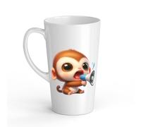 White Ceramic Baby Monkey Mug - Large 483 ml, Perfect for Hot Chocolate or Milk, Fun and Easy to Use