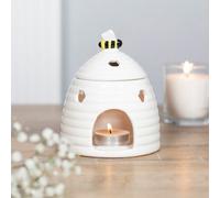 White Ceramic Bee Hive Design Oil Burner And Wax Warmer (Dia) 11 Cm
