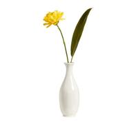 White Ceramic Bud Vase Handmade Vintage Single Flower Vase Mini Table Decor for Wedding Centerpiece Home Office Desk Decoration