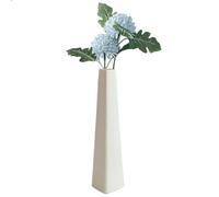 White Ceramic Bud Vase Tall Conic Flower Single Stem Vase Triangle Vase Home Decorative Floral Centerpiece for Wedding and Office