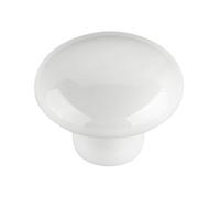 White Ceramic Cabinet Knob Round Button Mushroom 36mm Pull Handle Cupboard Door Drawer Bathroom Kids Furniture Renovation Upcycle Hardware