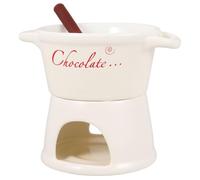 White Ceramic Chocolate Melting Pot Set for Cheese and Butter | Easy Cleaning, User Friendly Operation, Tapas and Caramel Use, Family Gatherings and Romantic Dates