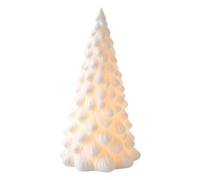 White Ceramic Christmas Tree with Lights - Skinny Christmas Tree with Lights | Artificial Table Top Decorations, Unique Ceramic Ornament for Countertop Mantle Windowsill
