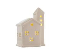 White ceramic Christmas village houses,LED-lit tabletop figures for home decoration,Ceramic Christmas village houses, country house decoration for indoors for home, table, mantel, fireplace