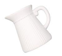 White Ceramic Decorative Flower Vase with Relief Milk Jug Shape