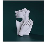 White Ceramic Face Vase - Modern Nordic Goddess Head Sculpture, Elegant Home Decor Accent, Unique Body Vase for Stylish Living Room and Office Decoration