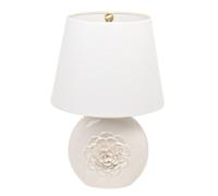 White Ceramic Floral Table Lamp Hestia White One Size