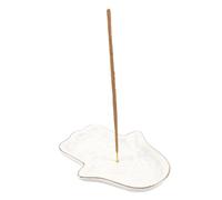 White Ceramic Hamsa Incense Holder | Spiritual Jewellery Dish | Hand of Fatima Decor | Protective Altar Accessory