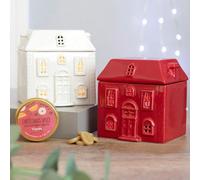 White Ceramic House Oil Burner And Wax Melt. H12 X W12 Cm