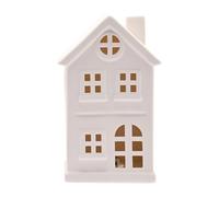 White Ceramic LED House Ornament