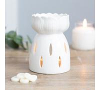 White Ceramic Lotus Flower Oil Burner And Wax Melt