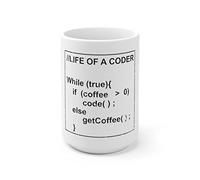 White Ceramic Mug Hilarious Programmers Software System Analyst Enthusiast Humorous Coding Programming Encoder Decoding Lover 15oz