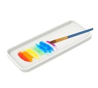 White Ceramic Paint Palettes Mixing Tray 9.4" x 3.8", Square Porcelain Large Mixing Area Palette, Artist Watercolor Tray Palette for Gouache Painting, Tempera Painting, Acrylic Painting, Oil Painting
