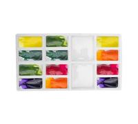 White Ceramic Paint Palettes Tray, Porcelain Large Mixing Area Palette, Artist Watercolor Tray Palette (14-Well Paint Palettes Tray 9.4" x 3.8")