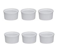 White Ceramic Ramekin Dish 9cm Round Oven Safe Souffle Dish Individual Baking Bowl for Creme Brulee, Dips, Desserts & Side Dishes Microwave, Freezer & Dishwasher Safe 6 pack.