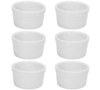 White Ceramic Ramekin For Sauce,Ceramic Souffle Dishes, Ramekins Oven Proof, Creme Brulee Dish for Cakes, Pudding, Ice Cream and Sauce,Air-fryer Safe,White-8cm -Set of 6