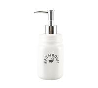 White Ceramic Soap Dispenser with Pump Refillable 380ml for Kitchen Bathroom Hand Lotion and Dish