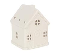 White Ceramic Tea Light Candle Holder Gingerbread House Design Home Ornament Decoration Tealight