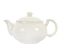 White Ceramic Teapot with Lid for Kung Fu Tea and Green Tea Brewing | Porcelain Construction, Smooth Plain Finish, Comfortable to Hold, Compact Carry, Elegant Curved Shape, Suitable for Office