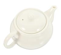 White Ceramic Teapot with Lid, Heat Resistant Traditional Tea Pot | Plain White Finish, Smooth Porcelain Surface, for Oolong and Jasmine Tea, Office Workers and Tearoom Use