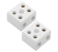 White Ceramic Terminal Block 2 Way 30a 2pcs for UV LED Lamp Modules | Stable Electrical Connection, Reduces Arcing and Poor Contact, UV Endurance, 72 Hour Use