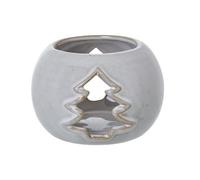 White Ceramic Tree Cut-Out Round Tealight Holder