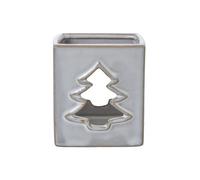 White Ceramic Tree Cut-Out Square Tealight Holder