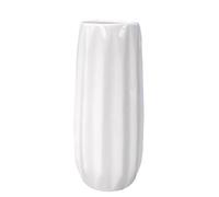 White Ceramic Vase 19cm Cylinder Embossed Line Styles Wedding Table Piece Centrepiece Flower Arranging Home Decor Shiny Gloss Glaze Ornament (White Vase(A))