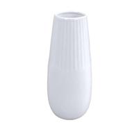 White Ceramic Vase 20cm Cylinder Style Wedding Table Piece Centrepiece Flower Arranging Home Decor Shiny Gloss Glaze Ornament (White Vase(B))