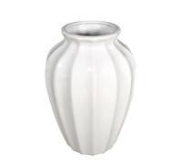 White Ceramic Vase 23cm Tapered Urn Shaped Embossed Style Vases Wedding Table Piece Centrepiece Flower Arranging Home Decor Shiny Gloss Glaze Ornament (White Vace(C))