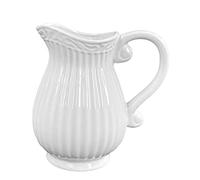 White Ceramic Vase Cylinder Oval Fluted Styles Wedding Table Piece Centrepiece Flower Arranging Home Decor Shiny Gloss Glaze Ornament (White Jug)