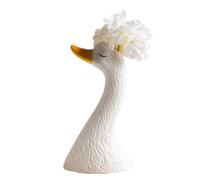 White Ceramic Vase, Fresh Dried Flowers Pot Teapot Vases, Boho Vase,Tabletop Vase, Creative Swan Vase Decorative Aesthetic Room Decor Ornaments Modern Home Accessories, Gifts for Women (Yellow)