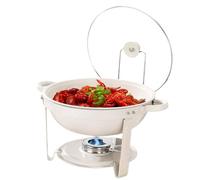 White Chafing Dish - Buffet Warming Container White, Heat Resistant Non-Stick Warming Plate with Hinged Lid, Stainless Steel Buffet Chafing Dish Set for Party Wedding Banquet Holidays Thanksgiving